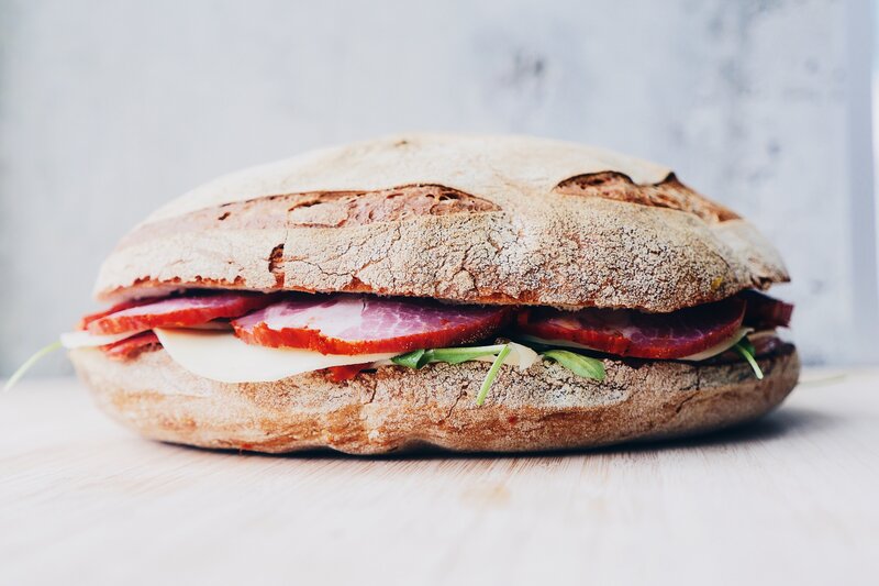 Sandwich on Wooden Surface