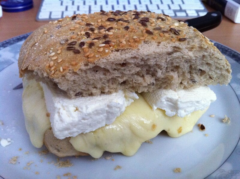 sandwich with cheese and cream