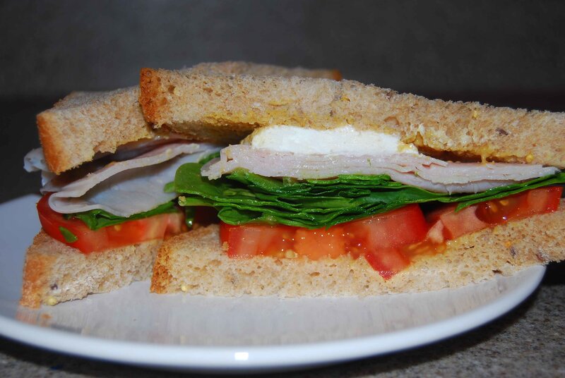 sandwich with turkey and vegetables