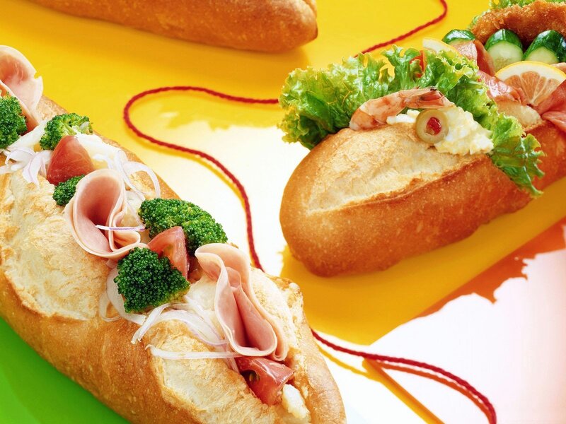 Sandwiches on a Plate — Yellow, Appetizing