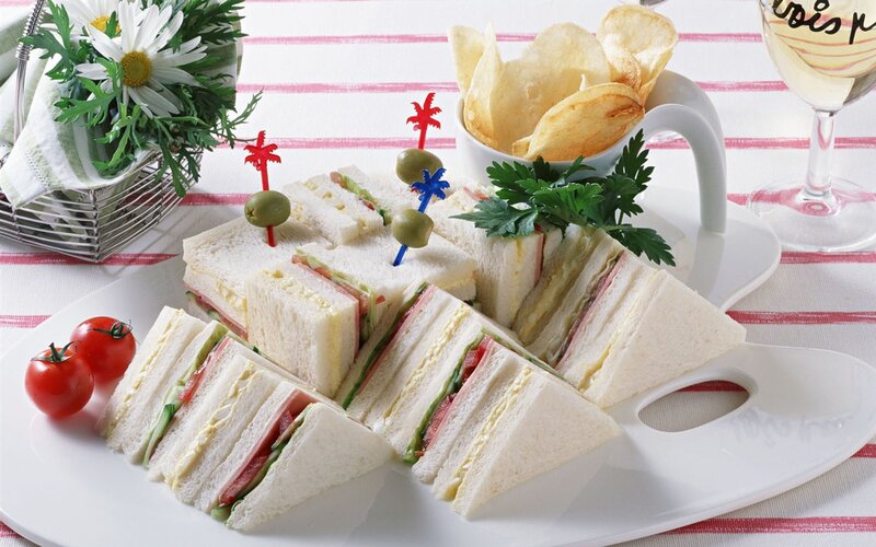 Sandwiches on a Platter — White
