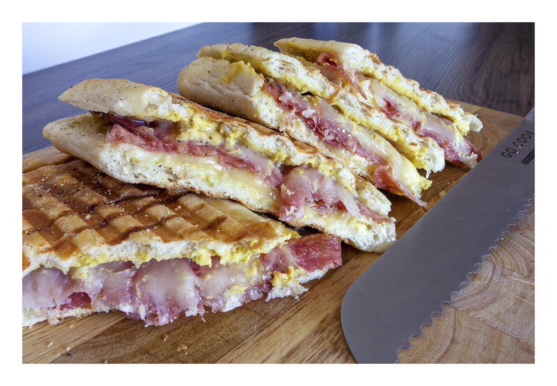 Sandwiches on Cutting Board — Brown