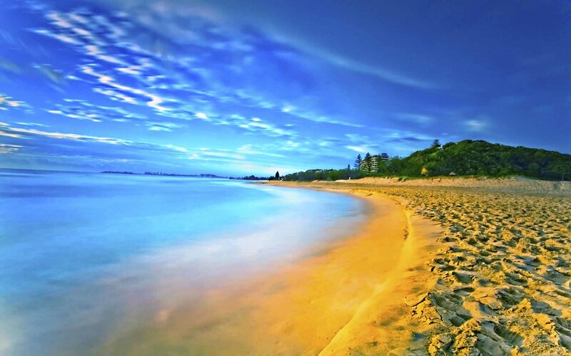 sandy beach at dawn