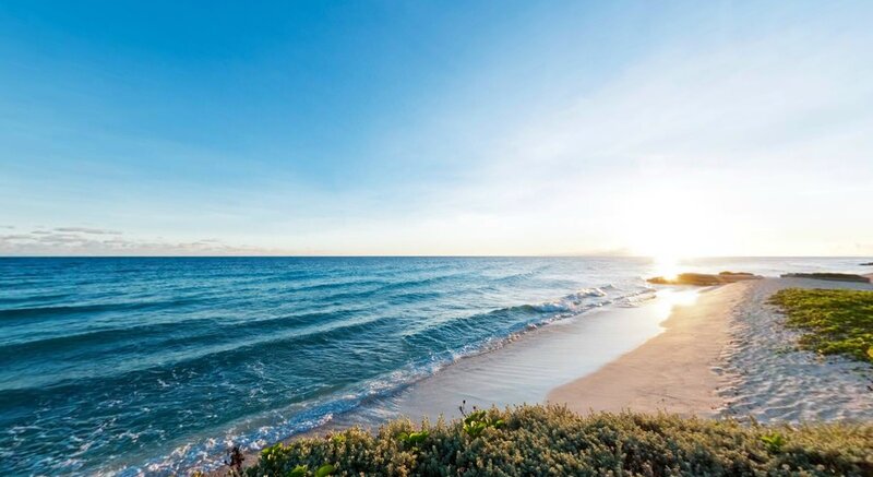 Sandy Beach at Sunrise — Blue