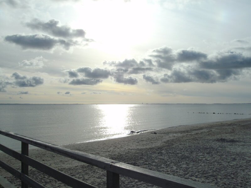 Sandy Beach at Sunset — Gray, Serene