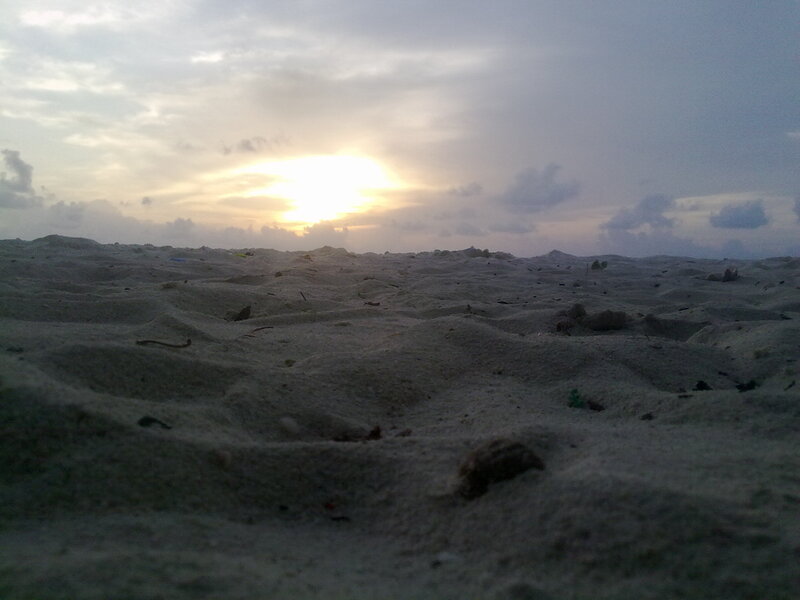Sandy Beach at Sunset — Gray