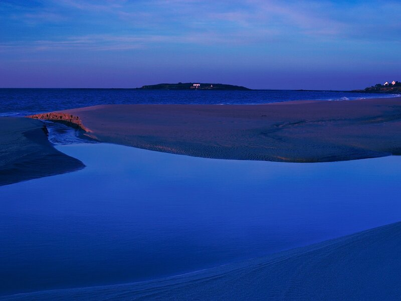 sandy beach at twilight