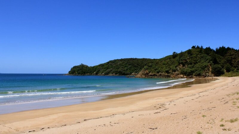 Sandy Beach Cove — Blue, Serene, Afternoon