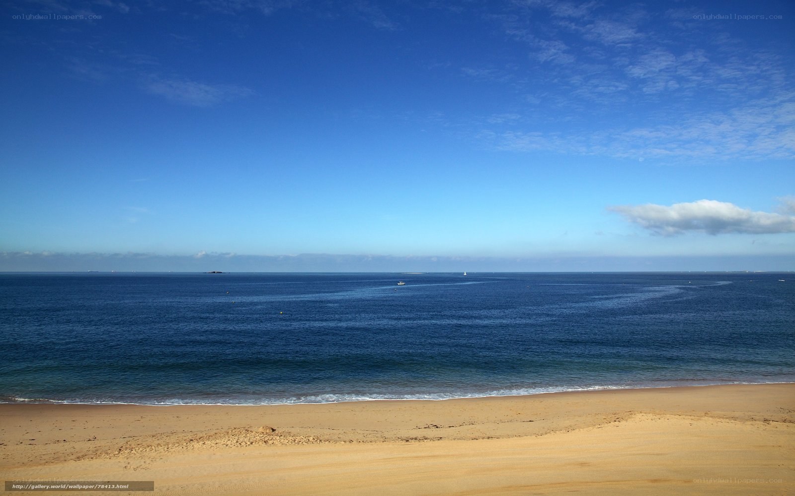 Sandy beach with calm ocean