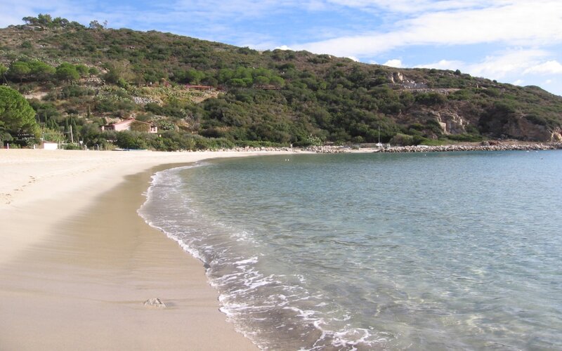 sandy beach with calm sea