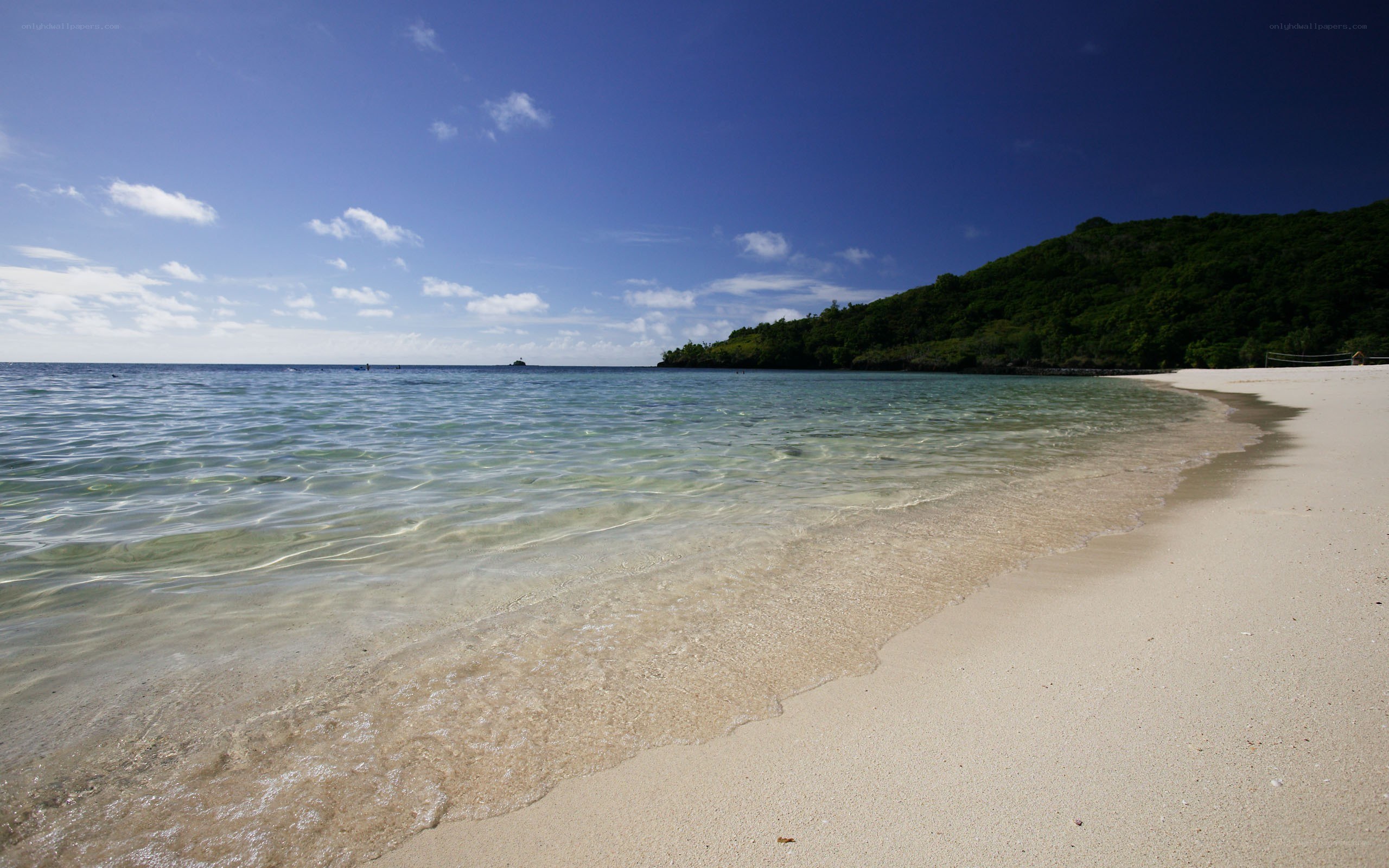 sandy beach with clear water