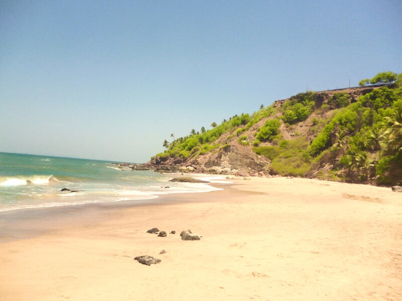 Sandy Beach with Cliffs — Blue
