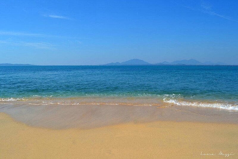 Sandy Beach with Ocean — Blue, Serene
