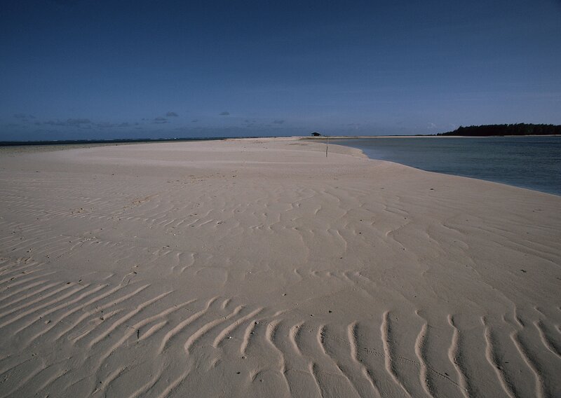 sandy beach with rippled patterns