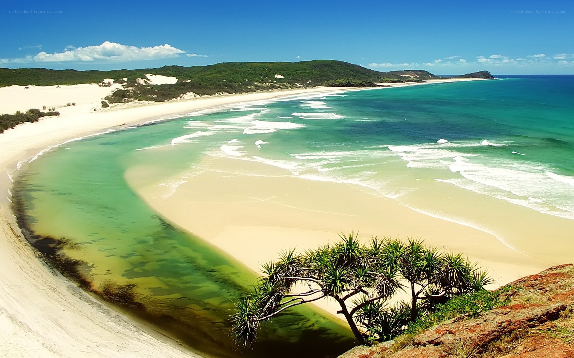 sandy beach with turquoise water
