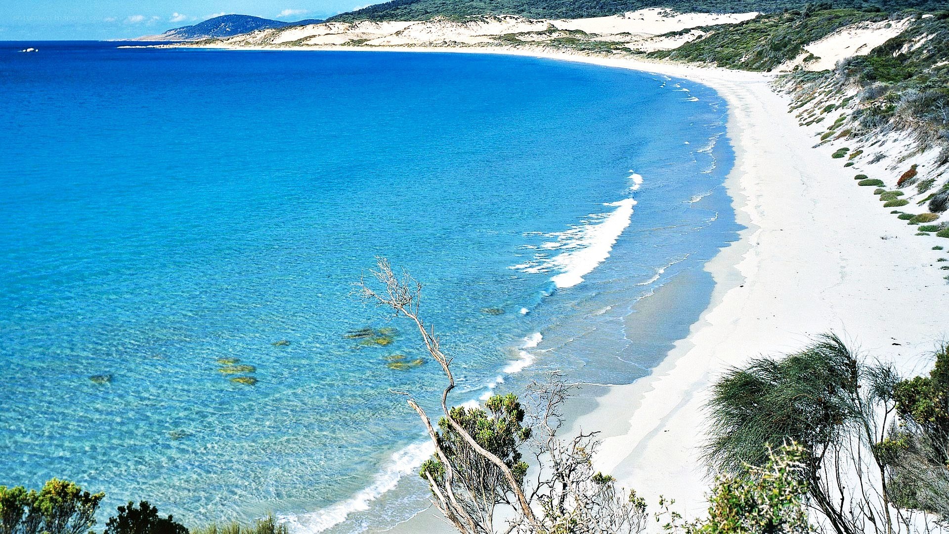 sandy beach with turquoise water