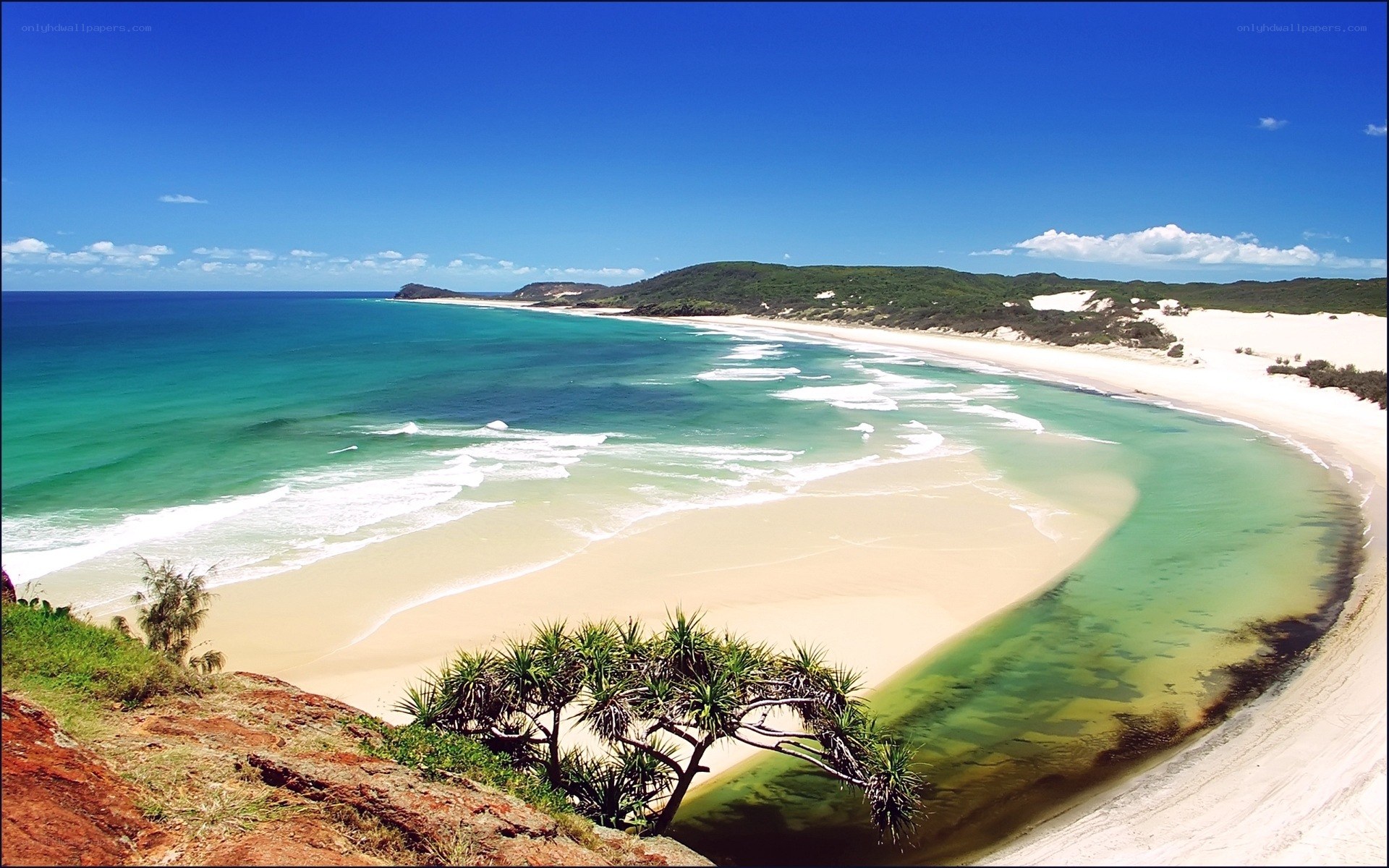sandy beach with turquoise water