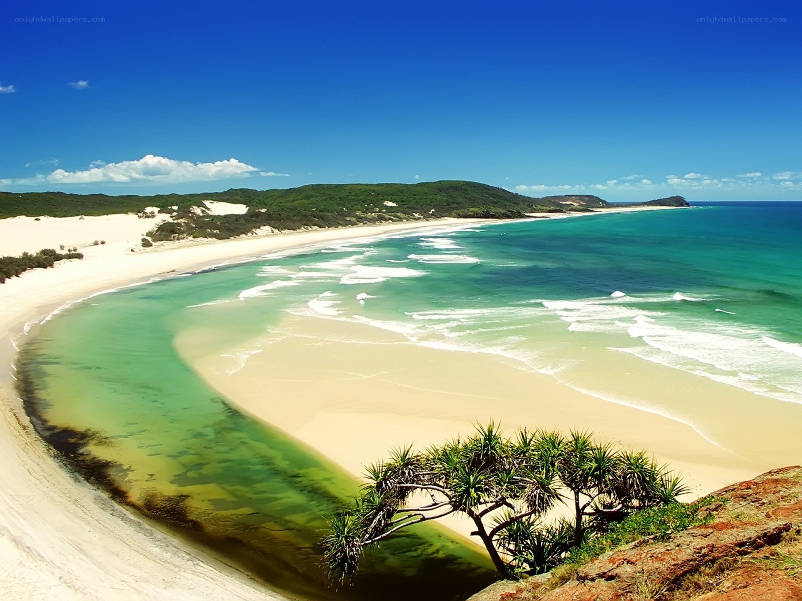 sandy beach with turquoise water
