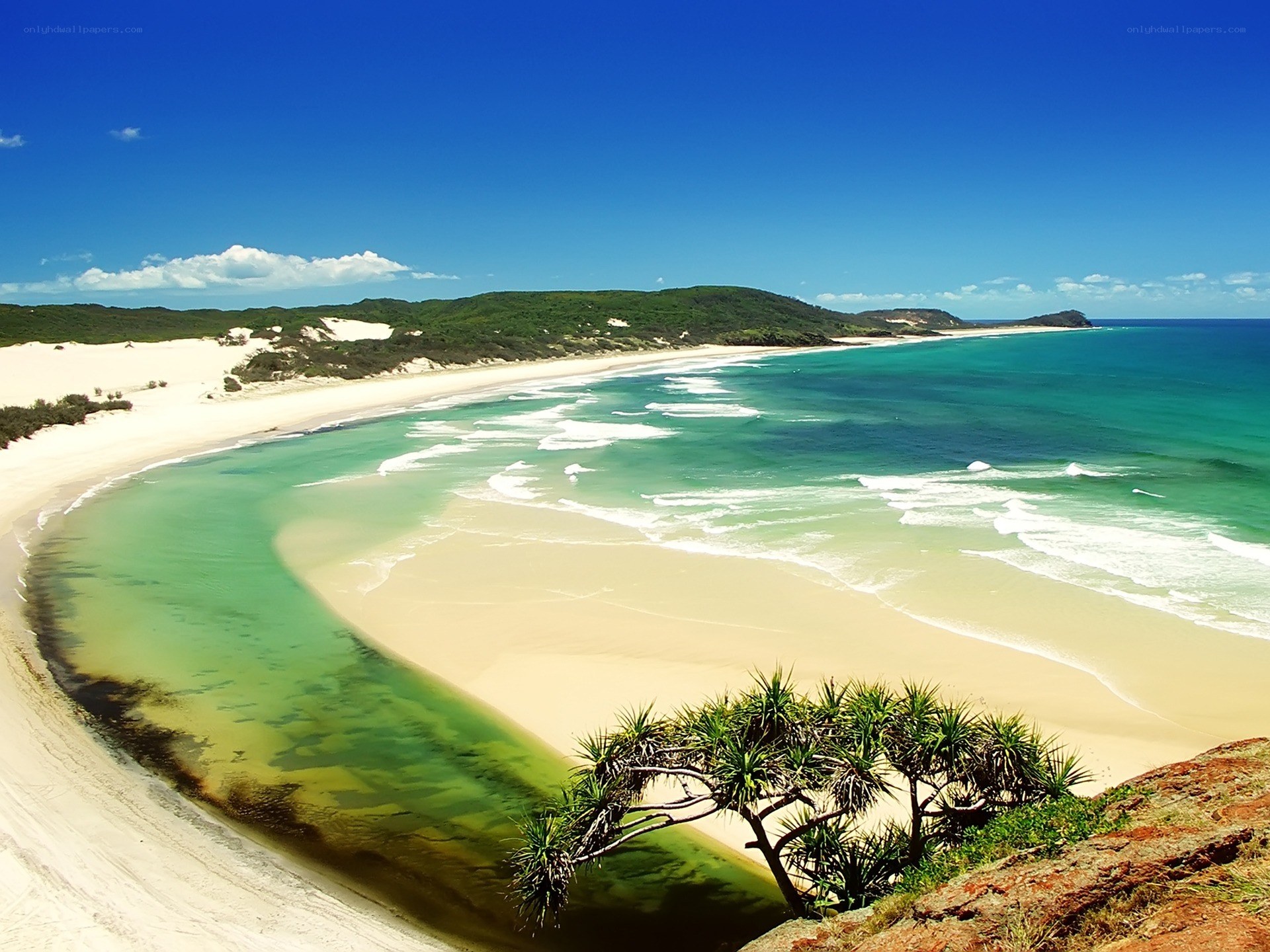 sandy beach with turquoise water