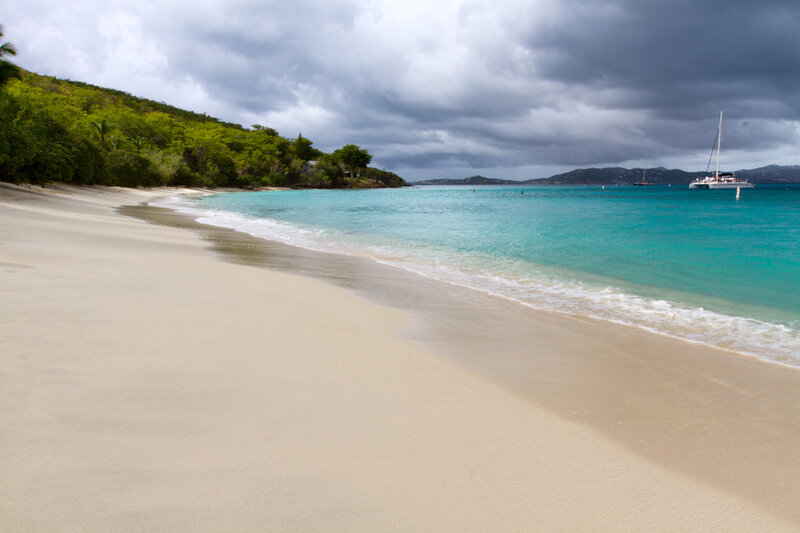 Sandy Beach with Turquoise Water — Beige