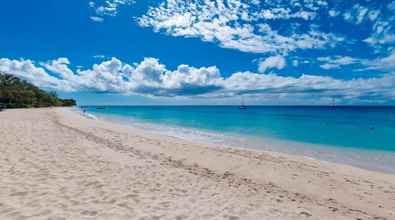 Sandy Beach with Turquoise Water — Blue