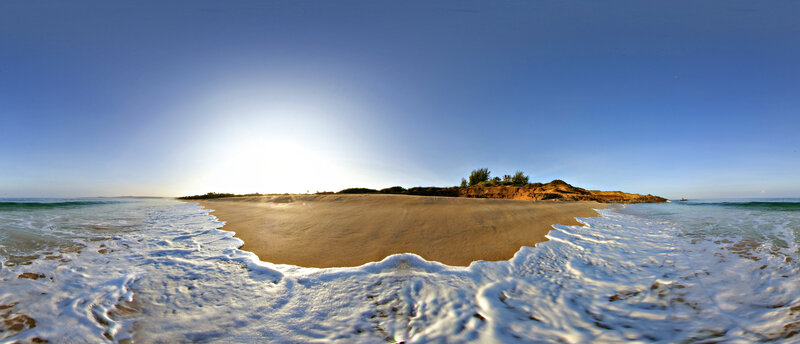 Sandy Beach with Waves