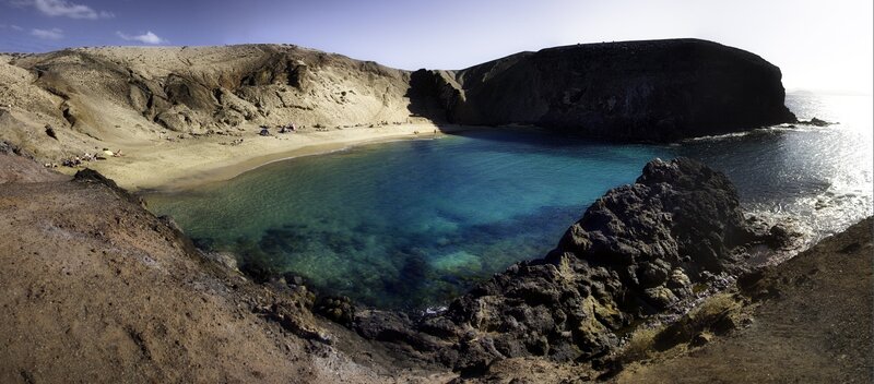 sandy cove with turquoise water