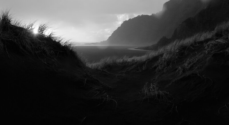 Sandy Dunes at Beach — Black