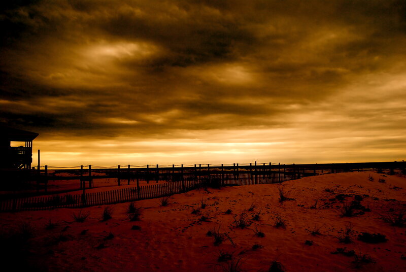 Sandy Dunes at Sunset — Orange, Dramatic