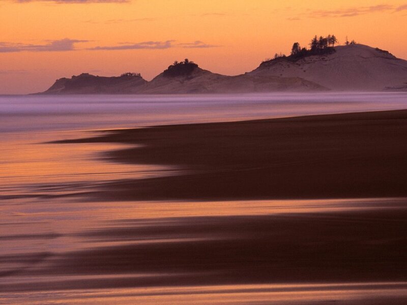 Sandy Dunes at Sunset — Orange