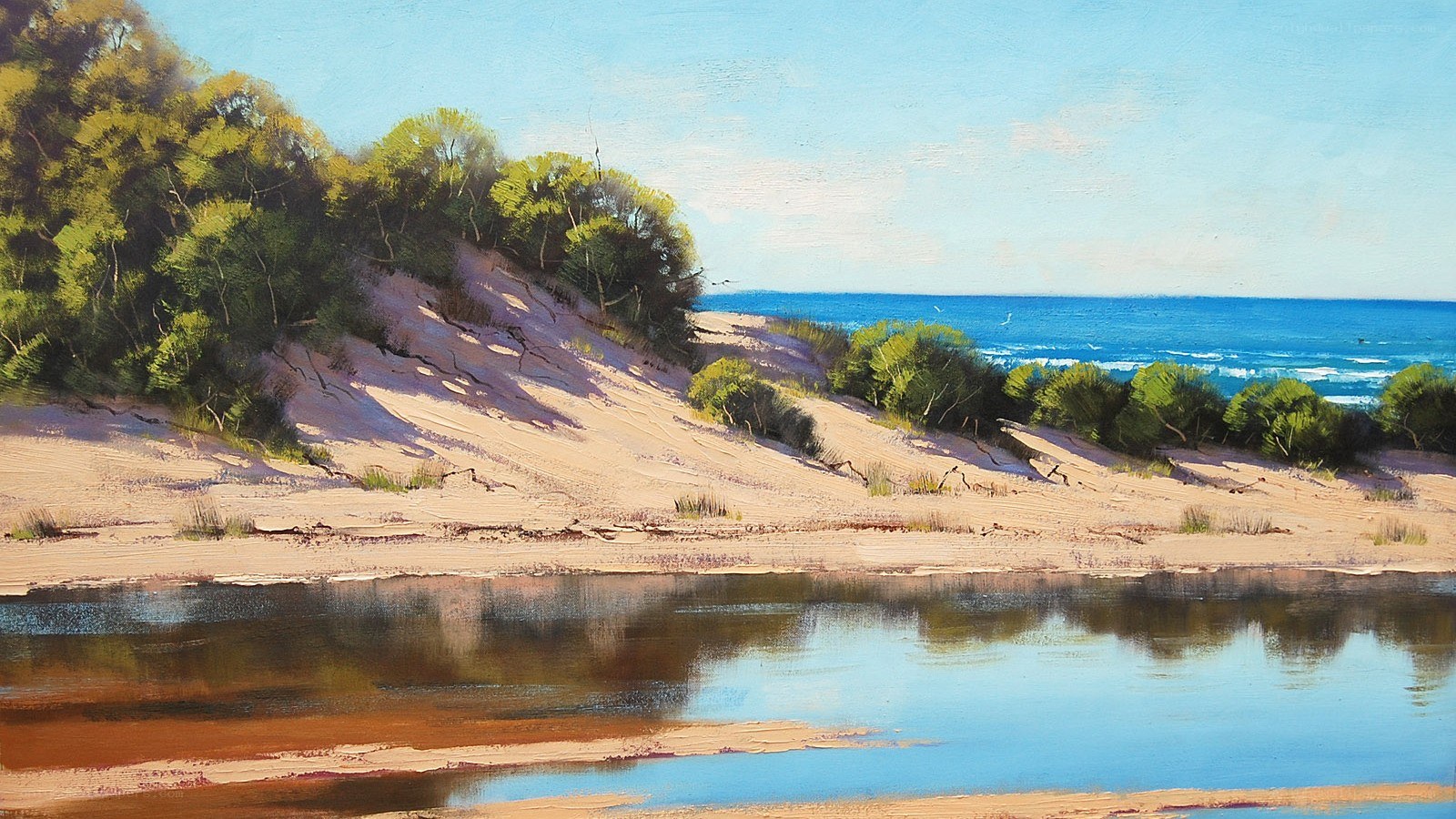Sandy dunes by the sea