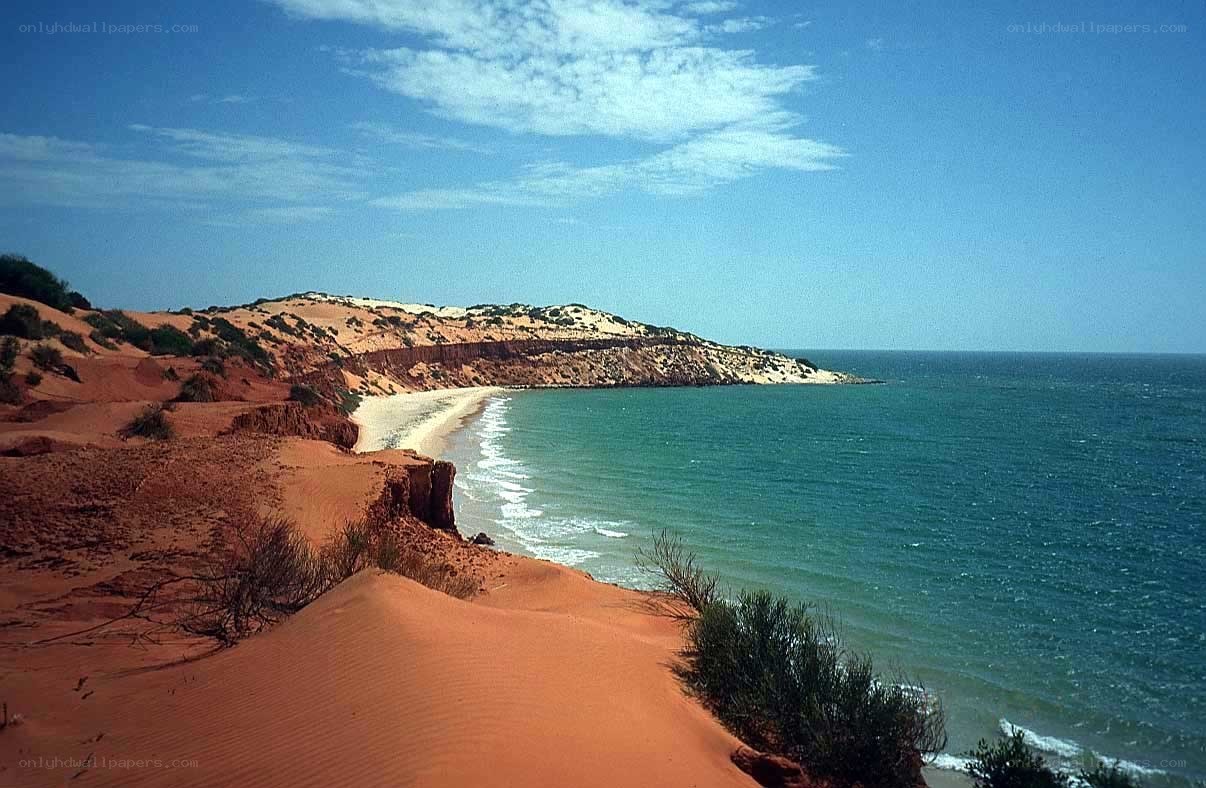 sandy dunes meet turquoise sea