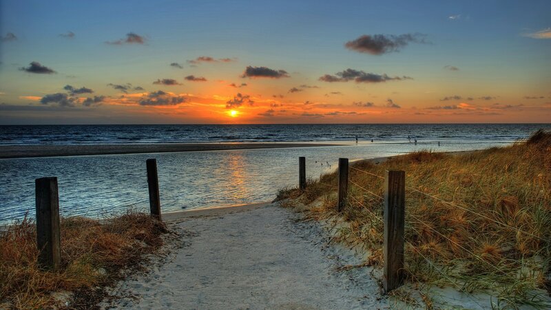 Sandy Path to Beach — Orange, Serene