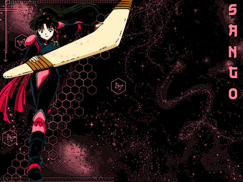 Sango with her weapon