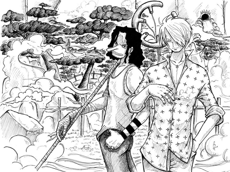 Sanji and Usopp in a sketch