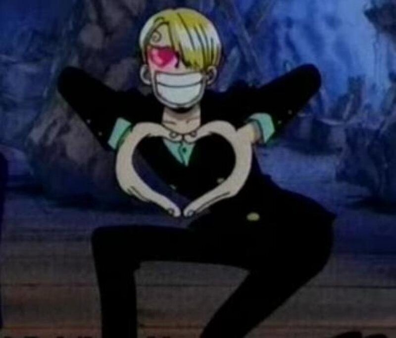 Sanji making a heart shape