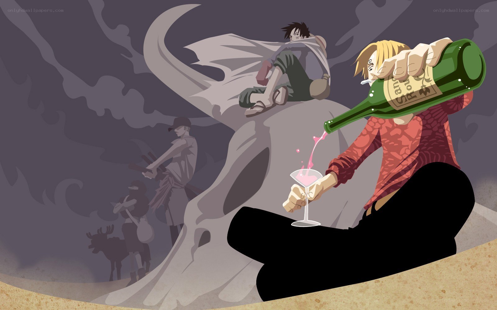 Sanji pouring a drink