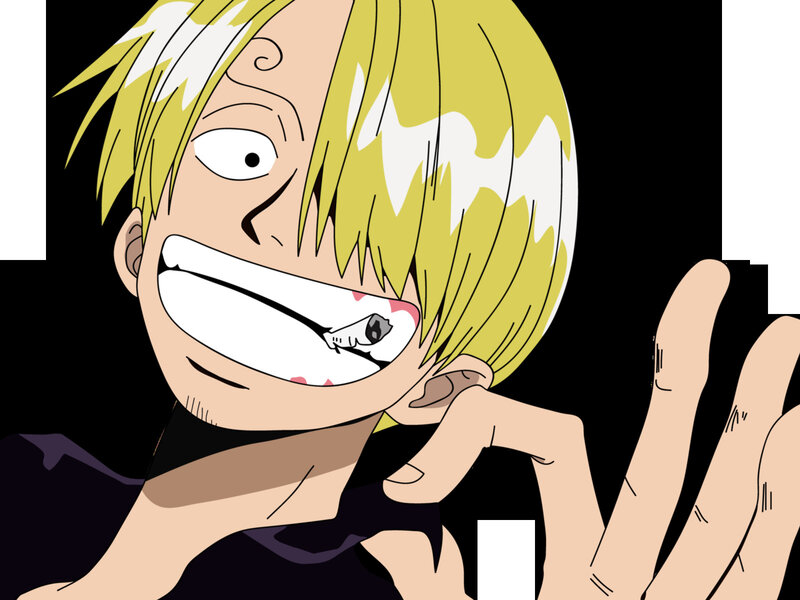Sanji with a knife in his mouth