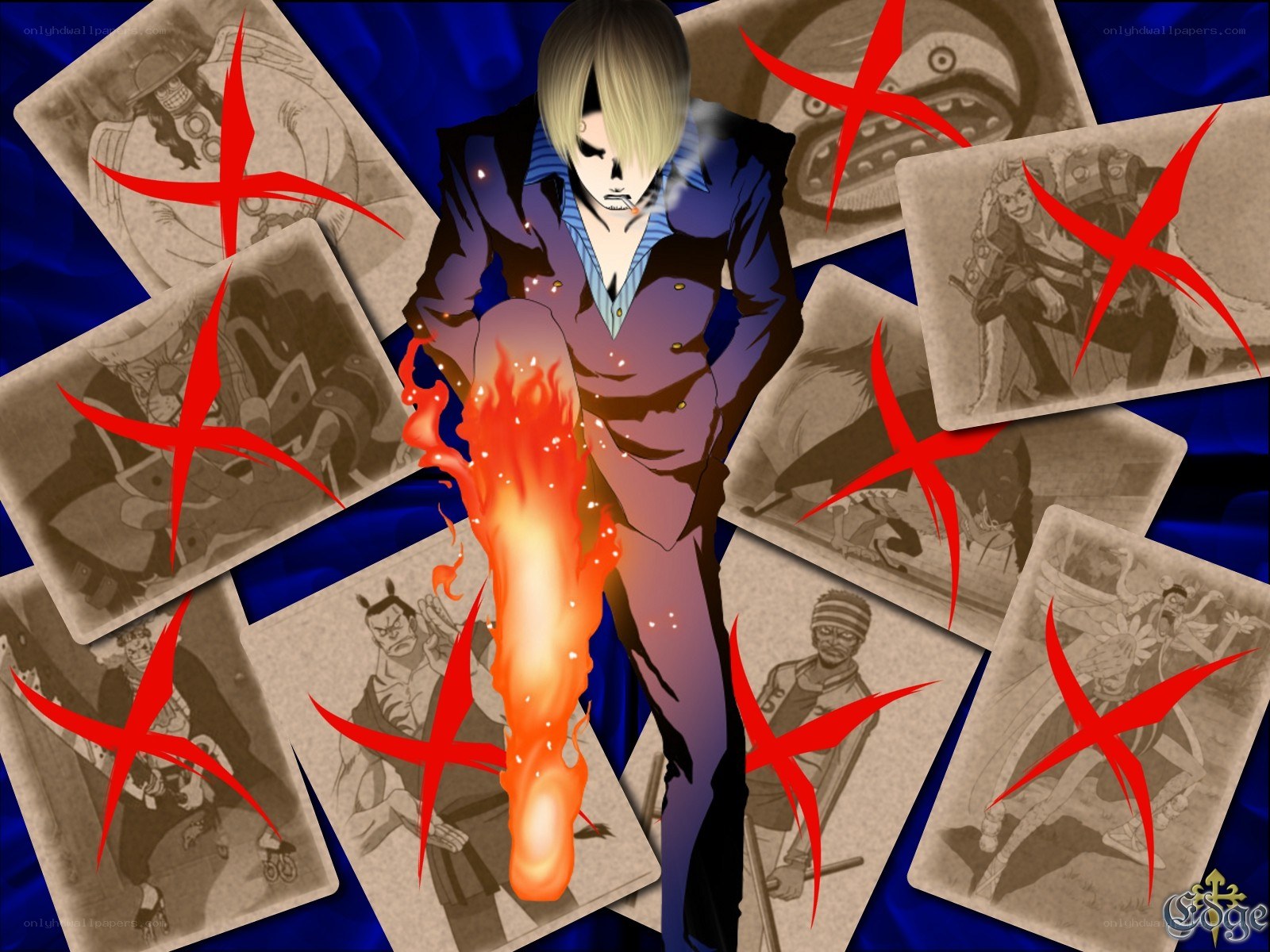 Sanji with fire on leg
