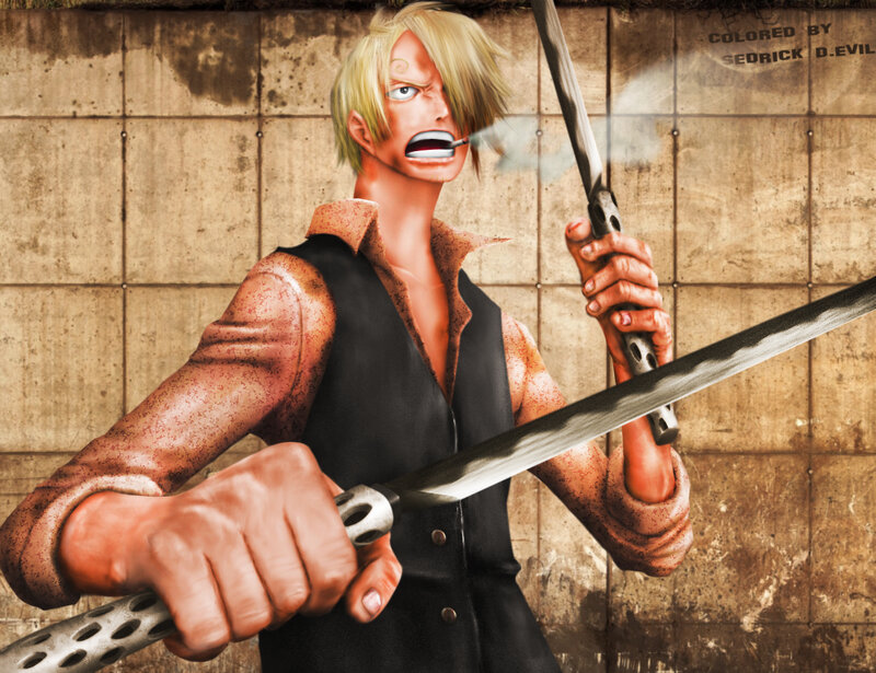 Sanji with swords