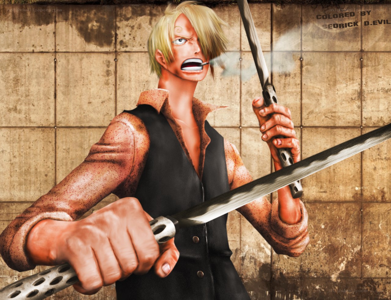Sanji with swords