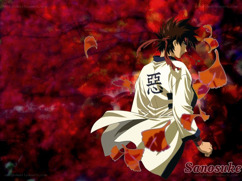 Sanosuke in autumn leaves