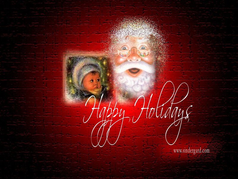 Santa and child holiday card