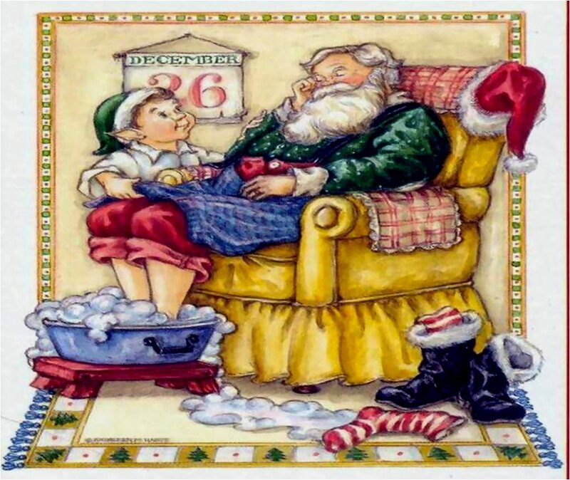 Santa and Elf in Chair