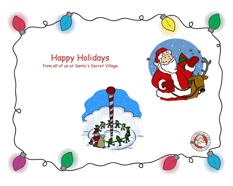 Santa and Elves in Snow