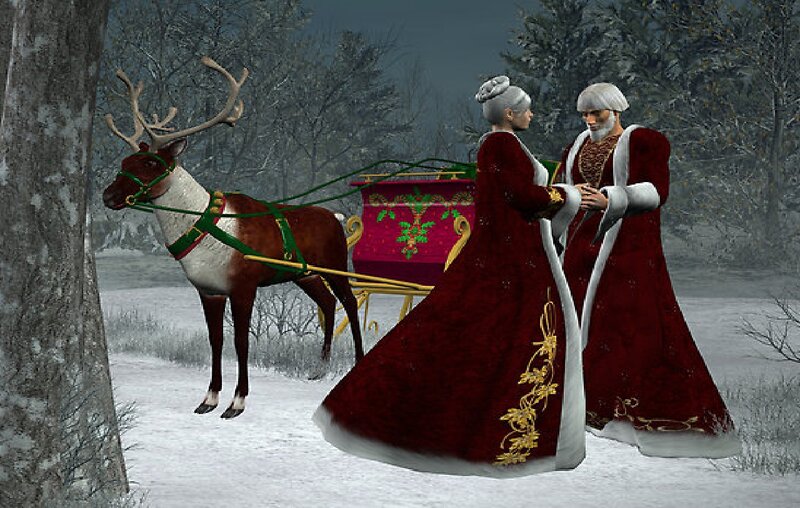 Santa and Mrs. Claus — Red