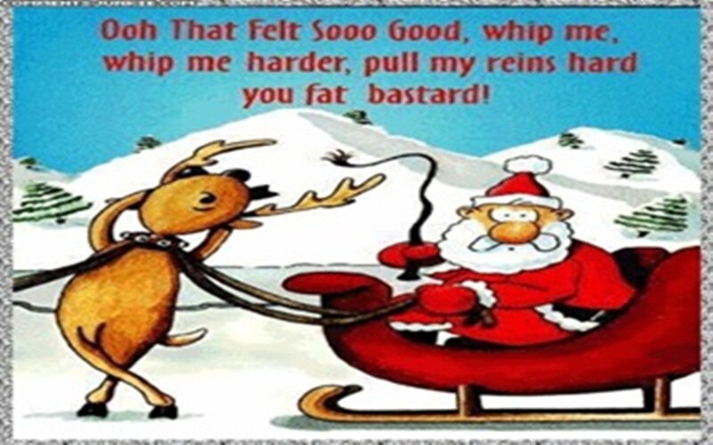 Santa and reindeer cartoon