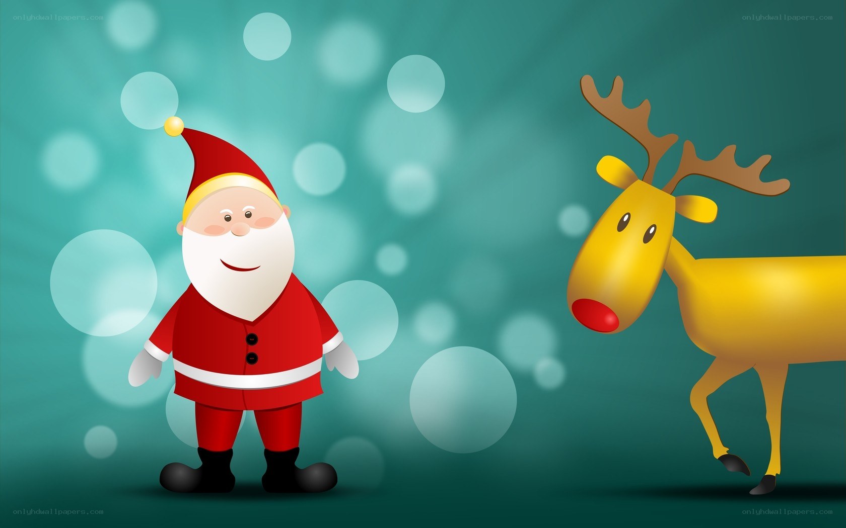 Santa and reindeer illustration