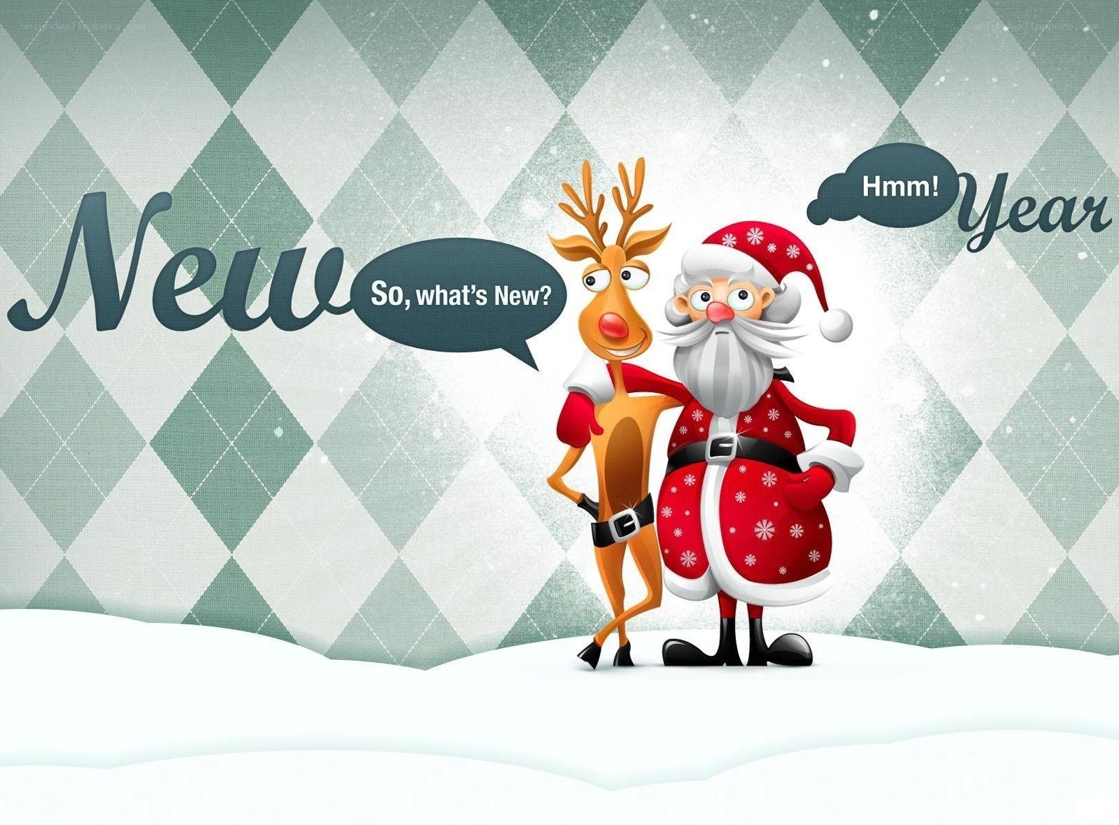Santa and reindeer new year