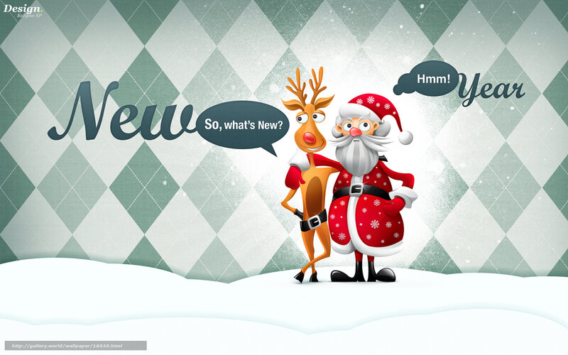 Santa and reindeer new year